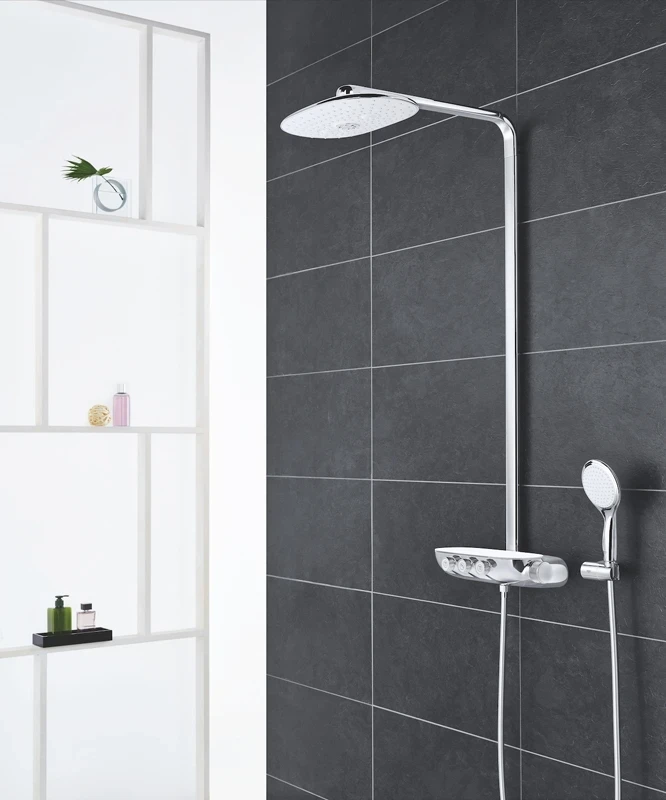 Душевая система Grohe Rainshower System 26250LS0 с термостатом Белая луна