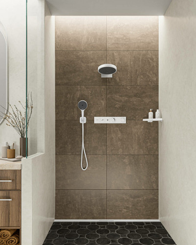 Смеситель для душа Hansgrohe RainSelect 15380700 с термостатом Белый матовый латунь встраиваемый