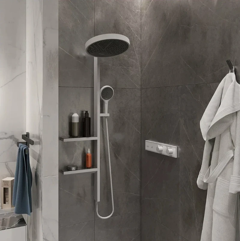 Смеситель для душа Hansgrohe RainSelect 15380700 с термостатом Белый матовый латунь встраиваемый