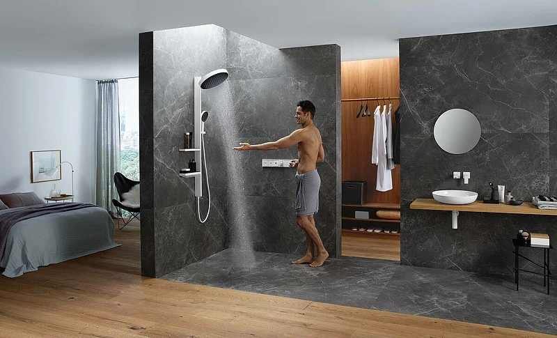 Смеситель для душа Hansgrohe RainSelect 15380700 с термостатом Белый матовый латунь встраиваемый
