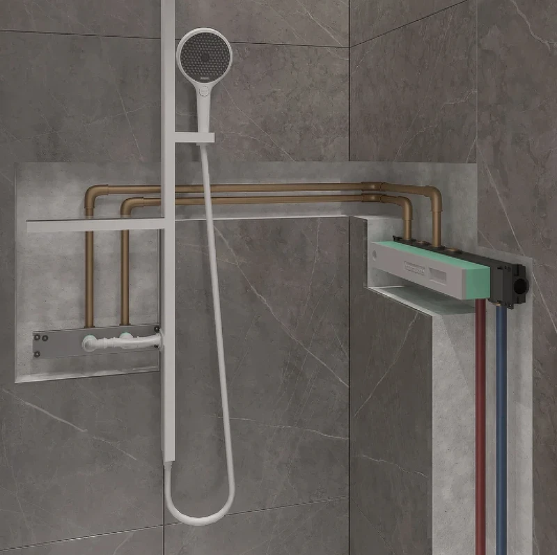 Смеситель для душа Hansgrohe RainSelect 15380700 с термостатом Белый матовый латунь встраиваемый