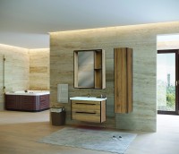 Зеркало Bellezza Бруно 70 4612211030491 с подсветкой Табакко МДФ / ЛДСП, стекло