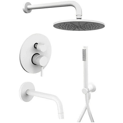 Душевая система Paffoni Light KITLIG019BO045 Белая матовая латунь встраиваемый