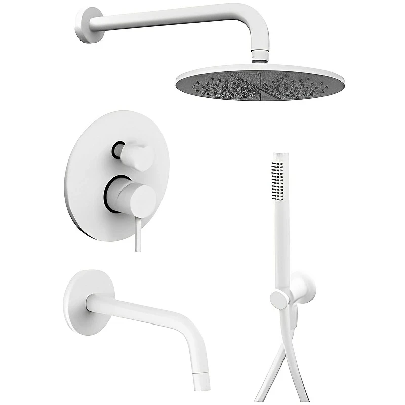 Душевая система Paffoni Light KITLIG019BO045 Белая матовая латунь встраиваемый