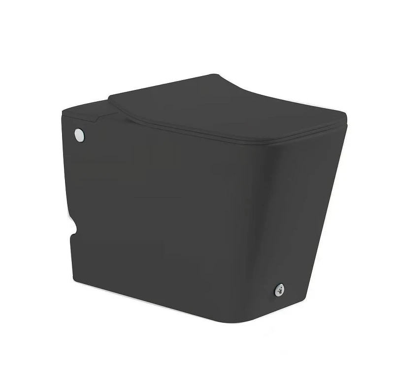 Унитаз SantiLine SL-5033MB приставной цвет Черный матовый с сиденьем Микролифт