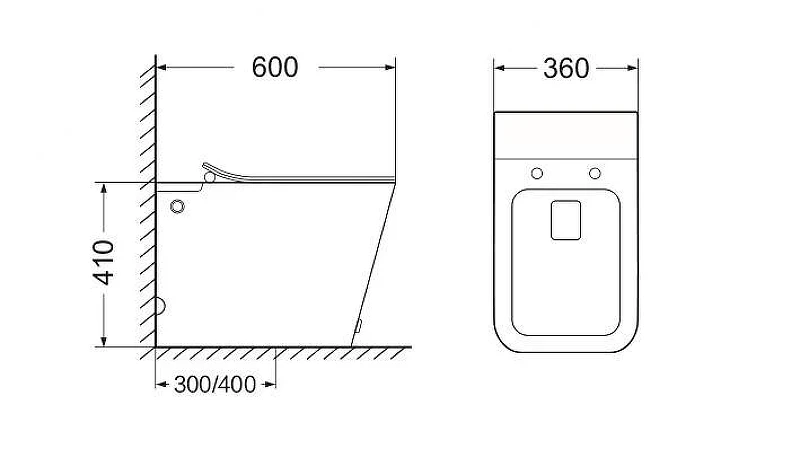 Унитаз SantiLine SL-5033MB приставной цвет Черный матовый с сиденьем Микролифт