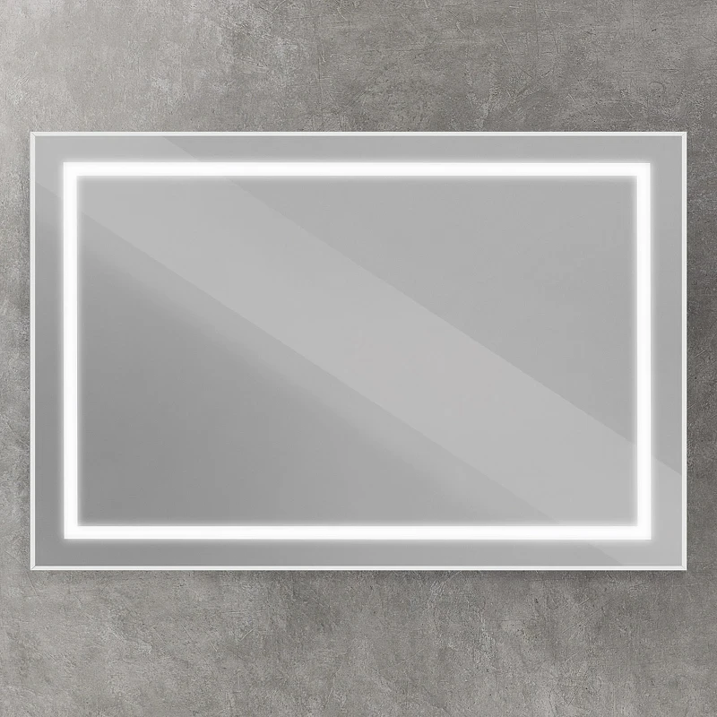 Зеркало BelBagno Kraft 120 SPC-KRAFT-1200-800-SENS-AL с подсветкой Сатин с сенсорным выключателем стекло