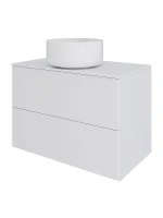 Тумба с раковиной Orange Otto 75 Ot-75TuMDF+B07-345W подвесная цвет Белый глянец