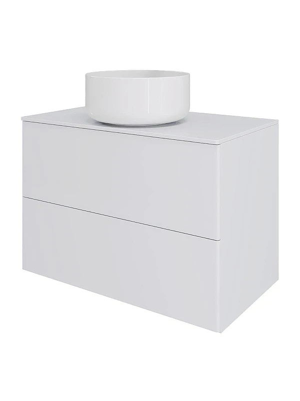 Тумба с раковиной Orange Otto 75 Ot-75TuMDF+B07-345W подвесная цвет Белый глянец