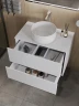 Тумба с раковиной Orange Otto 75 Ot-75TuMDF+B07-345W подвесная цвет Белый глянец