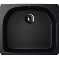 Кухонная мойка Ulgran Classic U-408-308 Черная искусственный камень (литьевой мрамор) встраиваемый