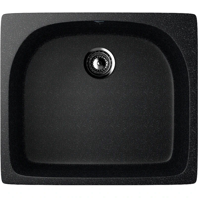 Кухонная мойка Ulgran Classic U-408-308 Черная искусственный камень (литьевой мрамор) встраиваемый