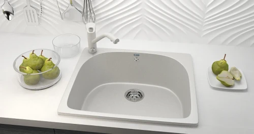 Кухонная мойка Ulgran Classic U-408-308 Черная искусственный камень (литьевой мрамор) встраиваемый