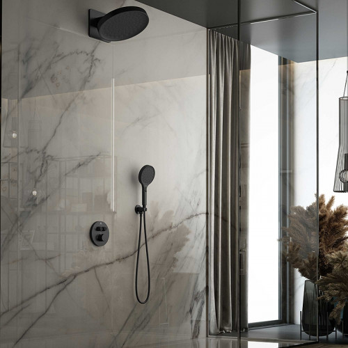 Душевая система Vincea Inspire VSFW-3I22MT3MB с термостатом Черная матовая латунь встраиваемый