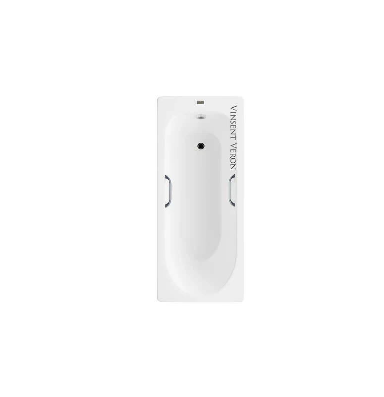 Чугунная ванна Vinsent Veron Soissons 170x70 VCN1707042H/VH0012CH цвет Белый с квадратными хромированнами ручками