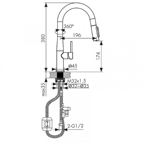 Смеситель для кухни Kaiser Vita 43344-5 Серебро