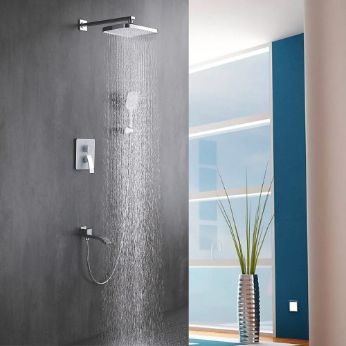 Душевая система Rose R15F R1535F Белая Хром