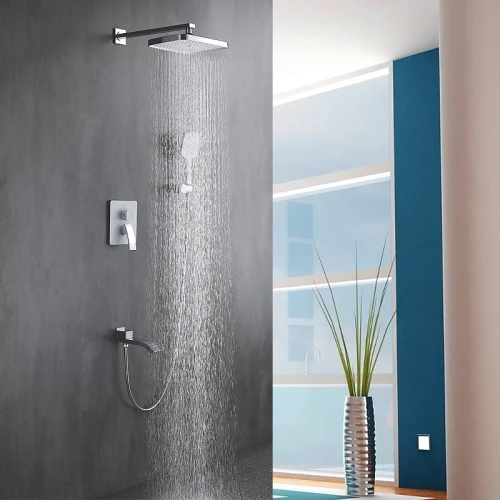 Душевая система Rose R15F R1535F Белая Хром