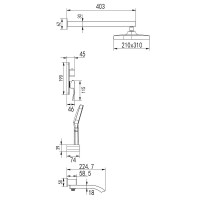Душевая система Rose R15F R1535F Белая Хром