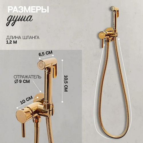 Гигиенический душ со смесителем Hansberge Nordic H3099GO Золото