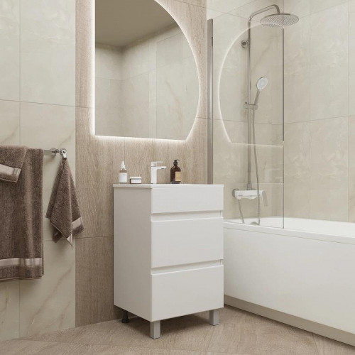 Тумба под раковину Mixline Брикс 50 557489 цвет Белый