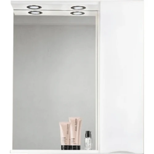Зеркало со шкафом BelBagno MARINO-SPC-600/750-1A-BL-P-R 60 с подсветкой Bianco Lucido МДФ / ЛДСП