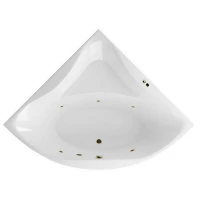 Акриловая ванна Excellent Glamour 150x150  WAEX.GLA15.SOFT.BR цвет Белый с гидромассажем форсунки Бронза
