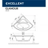 Акриловая ванна Excellent Glamour 150x150 WAEX.GLA15.SOFT.BR цвет Белый с гидромассажем форсунки Бронза