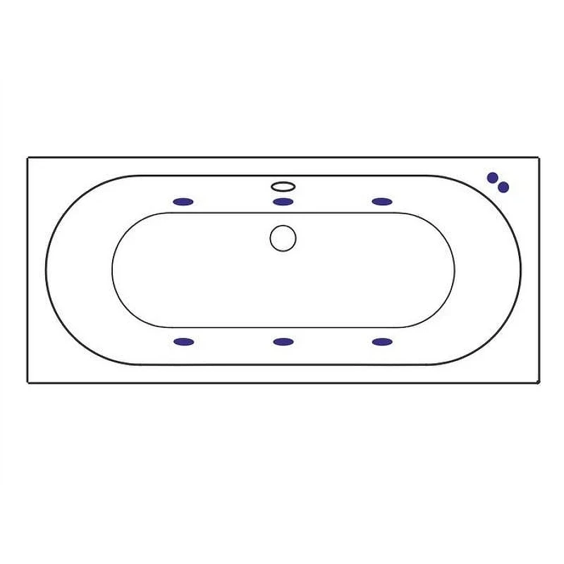 Акриловая ванна Excellent Oceana 180x80 WAEX.OCE18.SOFT.WH цвет Белый с гидромассажем форсунки Белые