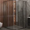Душевой уголок Cezares Molveno 130x130 MOLVENO-R-22-100+30-C-GM-IV профиль Оружейная сталь стекло прозрачное