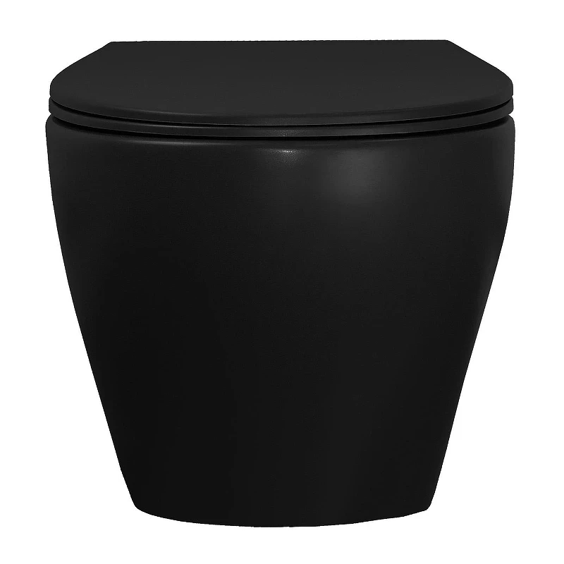 Унитаз Azario Keras matt black AZ-99046B подвесной цвет Черный с сиденьем Микролифт