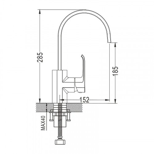 Смеситель для кухни Rose R1713 цвет Хром