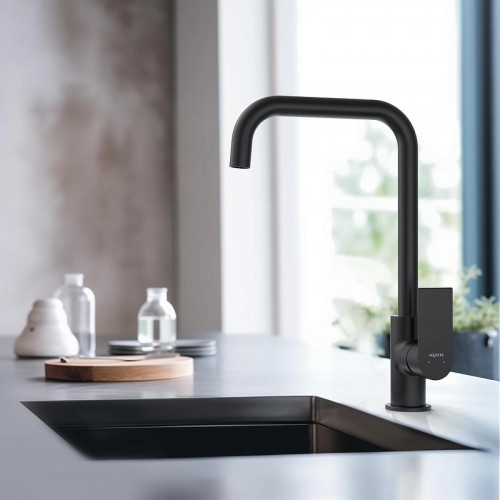 Смеситель для кухни Aquatek Лира AQ1480MB Черный матовый латунь