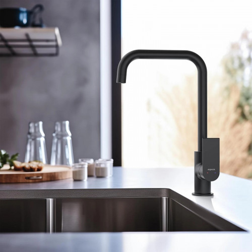 Смеситель для кухни Aquatek Лира AQ1480MB Черный матовый латунь