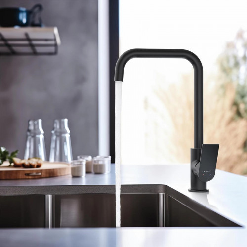 Смеситель для кухни Aquatek Лира AQ1480MB Черный матовый латунь