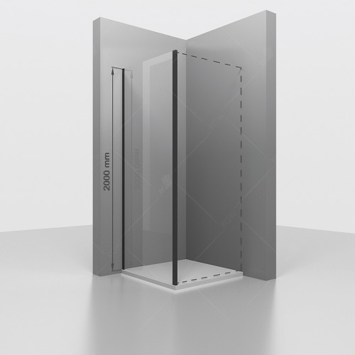 Душевая стенка RGW Z-050-3-B 80 352205308-14 профиль Черный стекло прозрачное