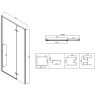 Душевой уголок Vincea Slim-N 90x90 VSR-5SN9090CLGM профиль Вороненая сталь стекло прозрачное