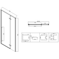 Душевой уголок Vincea Slim-N 90x90 VSR-5SN9090CLGM профиль Вороненая сталь стекло прозрачное