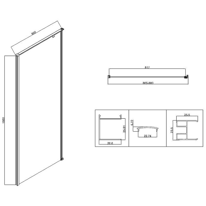 Душевой уголок Vincea Slim-N 90x90 VSR-5SN9090CLGM профиль Вороненая сталь стекло прозрачное