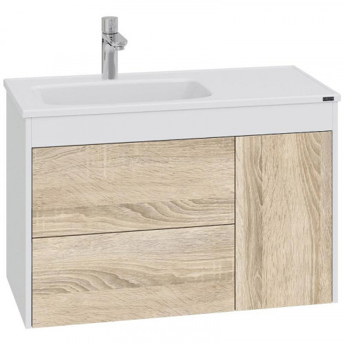 Тумба под раковину СанТа Меркурий 90 700456 подвесная Янтарное дерево Белая