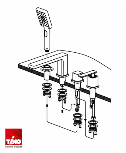 Смеситель на борт ванны Timo Torne 4330/00-16Y Хром Белый