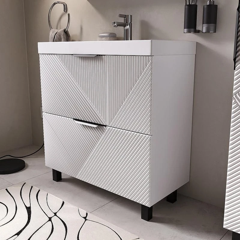 Тумба под раковину Volna Geometry 80 tnGEOMETRY80.2Y-01 цвет Белый