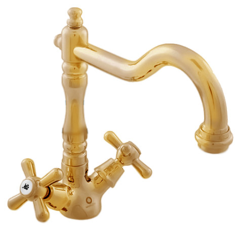 Смеситель для раковины Rav Slezak Morava retro MK121.5/8CZ золотой