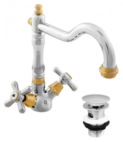 Смеситель для раковины Rav Slezak Morava retro MK121.5/8CZ золотой