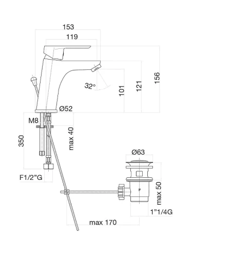 Смеситель для раковины Fiore Kevon 81BB8123 цвет Белый