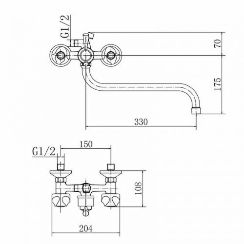 Смеситель для ванны Fashun A2226 универсальный цвет Хром
