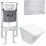 Комплект унитаза с инсталляцией WeltWasser AMBERG 497 ST + ROTBACH 004 GL-WT + AMBERG RD-MT CR 10000006745 цвет Белый глянцевый с сиденьем Микролифт и клавишей смыва цвет Хром матовый