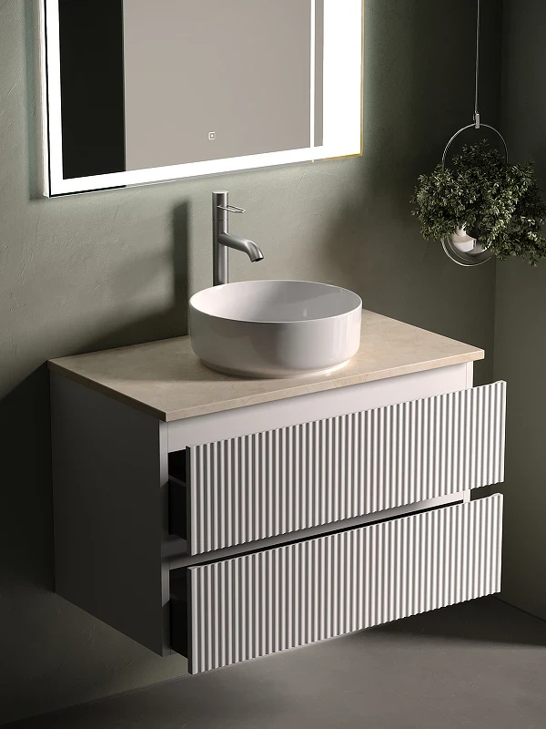 Тумба под раковину Sancos Snob R 80 SNR80W подвесная Bianco МДФ / ЛДСП