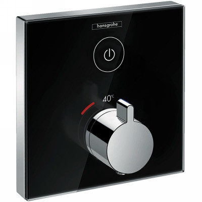 Смеситель для душа Hansgrohe ShowerSelect 15737600 с термостатом Черный Хром латунь встраиваемый