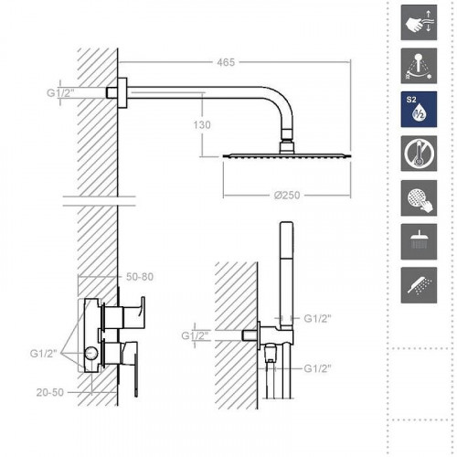 Душевая система Ramonsoler Tzar K3415021 Хром